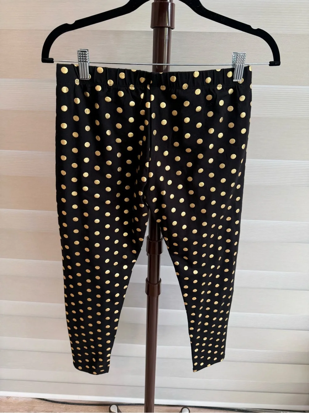 No Boundaries Black Skinny Gold Polka Dot Pants - Picture 6 of 7